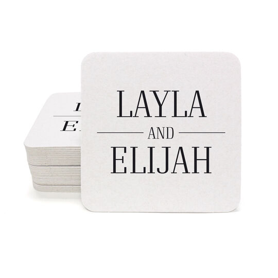 Modern Couple Square Coasters